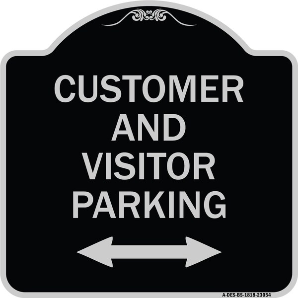 Reserved Parking Customer and Visitor Parking Heavy-Gauge Aluminum Sign, 18" x 18", BS-1818-23054